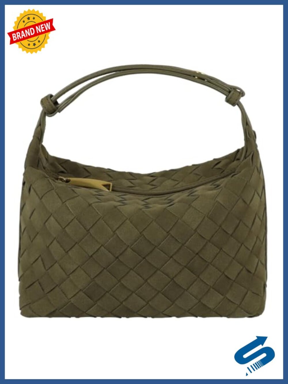 Vintage Woven Hobo Handbag Faux Suede Small Shoulder Bag Adjustable Strap